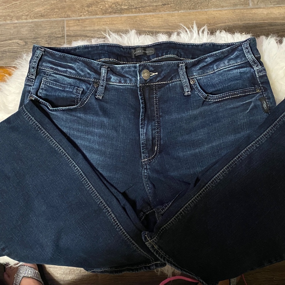 Silver Jeans Dark Indigo Denim, size 18/L 33, EUC